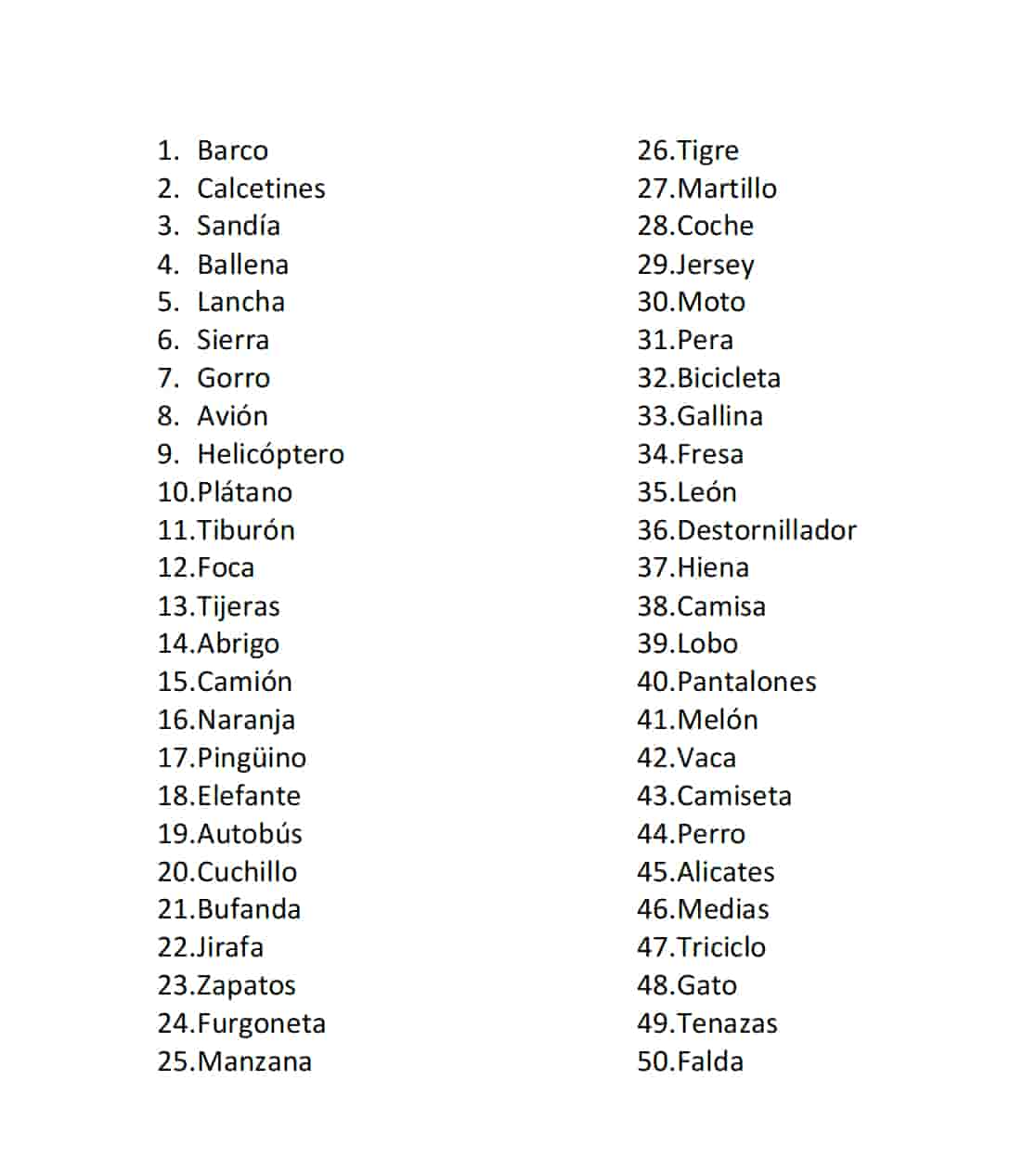 Palabras desordenadas